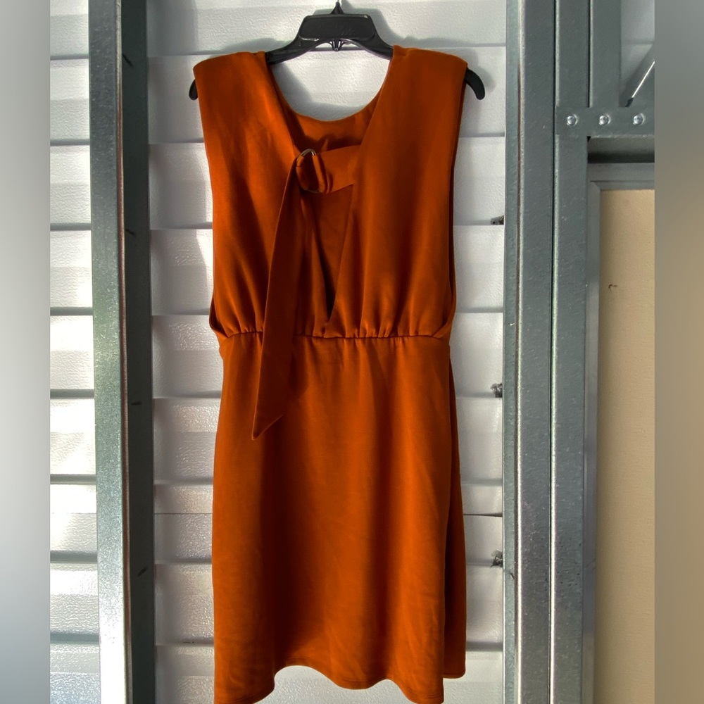 NWT Free People Runaway Womens Knit Wrap Mini Dress Brandy/Orange Size L - Picture 4 of 15